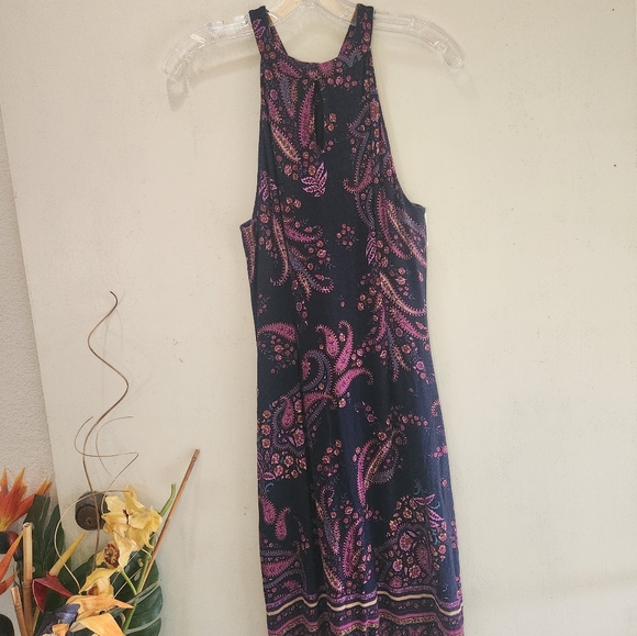 Tommy Bahama Spring Summer XS Navy Blue Purple Paisley Sleeveless Dress - Picture 10 of 11